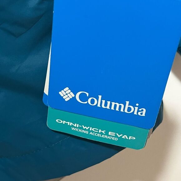 NWT Columbia EvaPOURation Teal rain jacket Womens Sz S - Picture 4 of 6